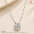 Clover Heart Pendant Necklace Stainless Steel SP-2007