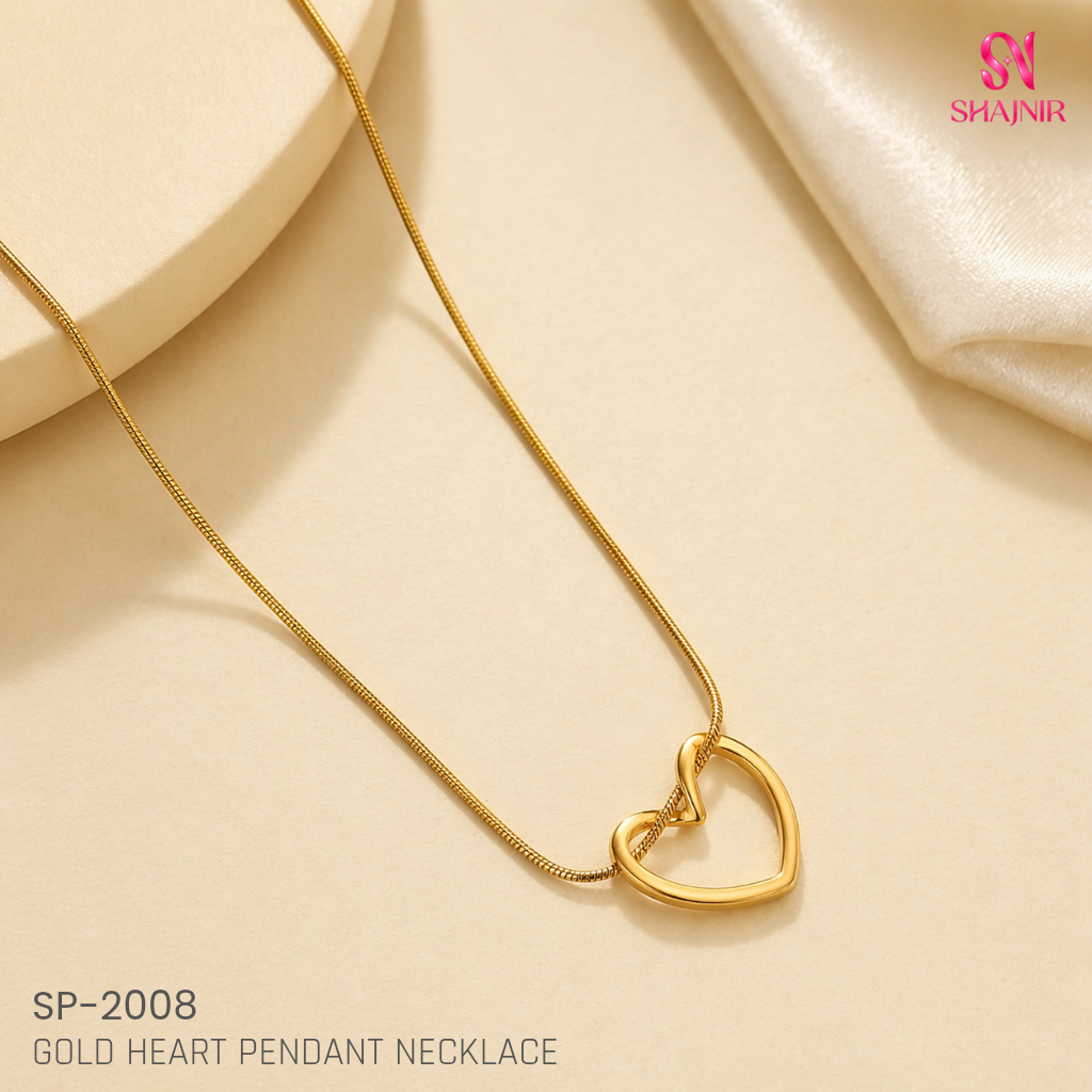 Gold Heart Pendant Necklace SP-2008