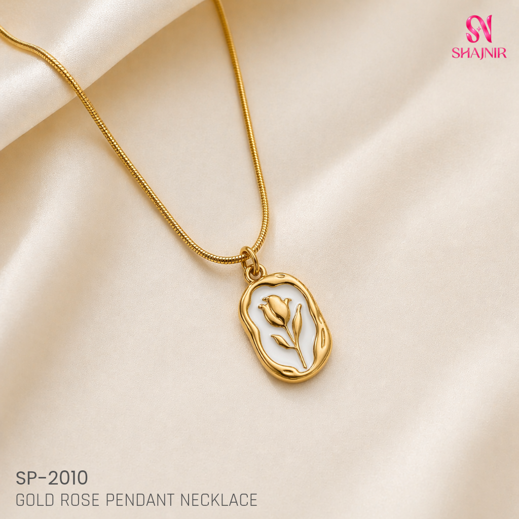 Gold Rose Pendant Necklace SP-2010