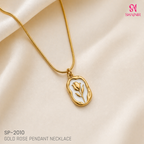 Gold Rose Pendant Necklace SP-2010